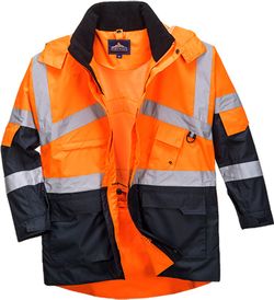 Parka bicolor transpirable de alta visibilidad