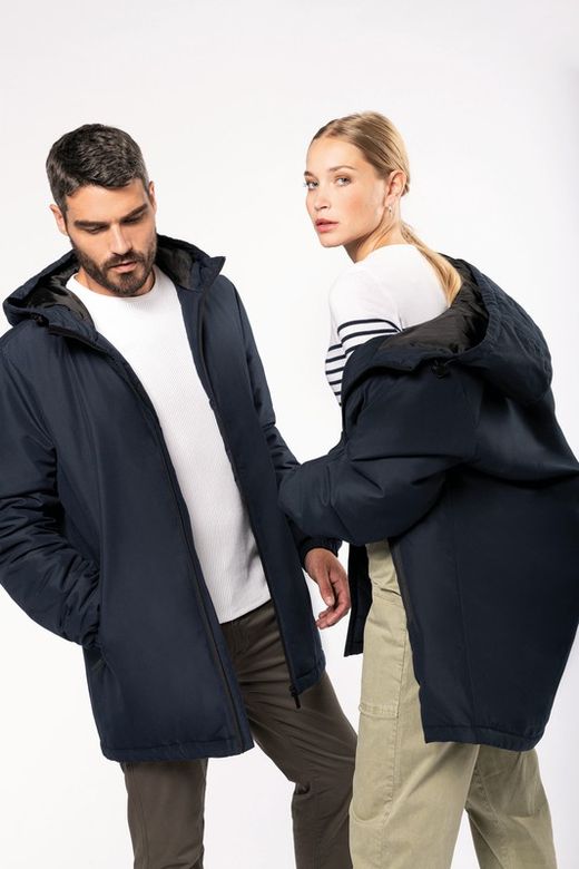 Unisex-Parka mit recyceltem Material und Kapuze