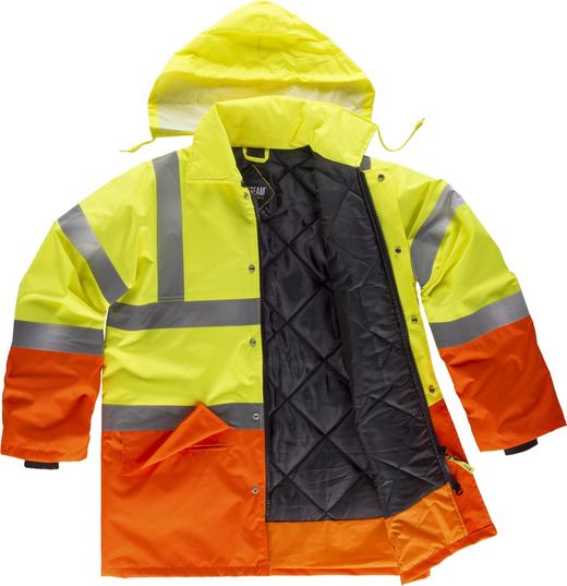 Parka combinée haute visibilité avec bandes réfléchissantes EN ISO 20471: 2013 Jaune AV Orange AV