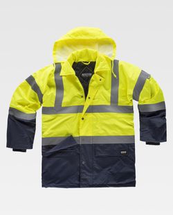 Parka combinada alta visibilidad Amarillo / Marino