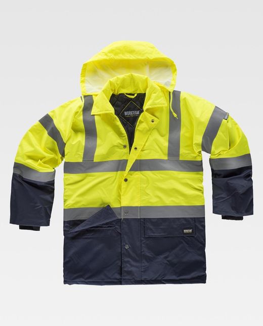 Parka combinada alta visibilidad Amarillo / Marino