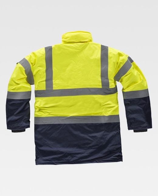 Parka combinada alta visibilidad Amarillo / Marino