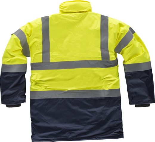 Parka combinada alta visibilidad Amarillo / Marino
