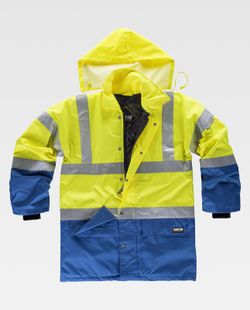 Kombinierter Parka mit hoher Sichtbarkeit und reflektierenden Bändern EN471 Azulina Amarillo AV