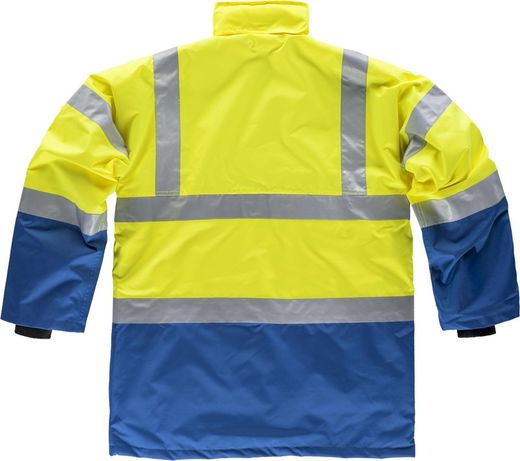 Kombinierter Parka mit hoher Sichtbarkeit und reflektierenden Bändern EN471 Azulina Amarillo AV