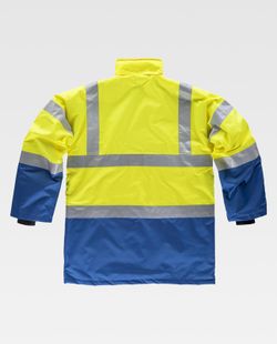 Kombinierter Parka mit hoher Sichtbarkeit und reflektierenden Bändern EN471 Azulina Amarillo AV