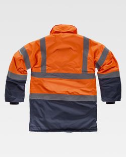 Kombinierter Parka mit hoher Sichtbarkeit und reflektierenden Bändern EN471 Orange AV Navy