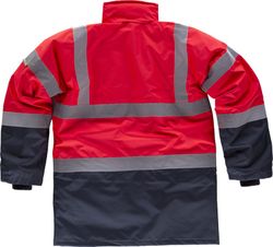 Parka combinada rojo alta visibilidad con cintas reflectante Rojo / Marino