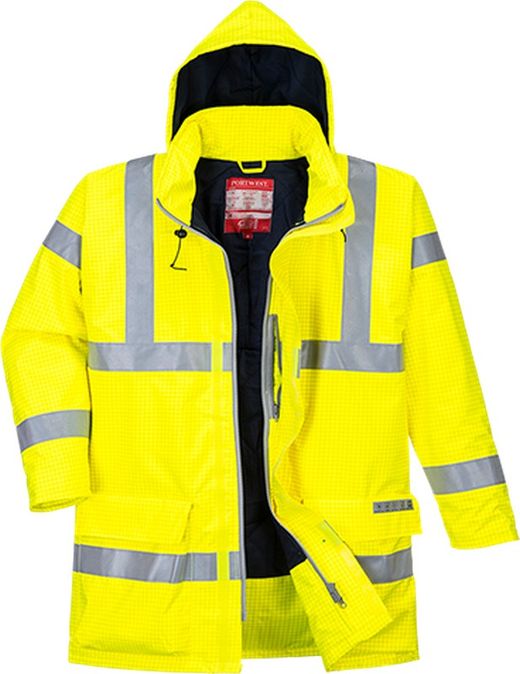 Wasserdichte Multisafe Warnschutz Jacke, antistatisch und flammhemmend