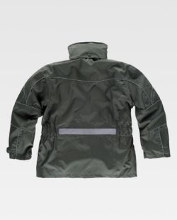 Abnehmbarer Parka mit Innenfutter aus Fleece und reflektierenden Paspeln Grün
