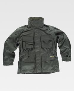 Abnehmbarer Parka mit Innenfutter aus Fleece und reflektierenden Paspeln Grün