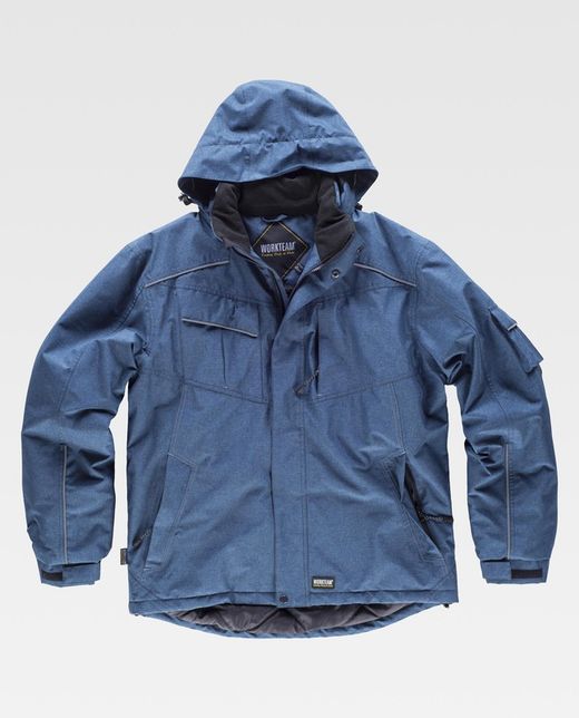 Parka jaspeada con costuras alta visibilidad Azafata