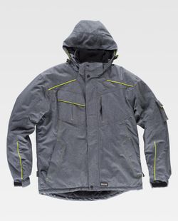 Melierter Parka mit Nähten und gut sichtbaren Paspeln Grau