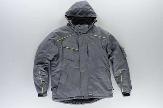 Melierter Parka mit Nähten und gut sichtbaren Paspeln Grau