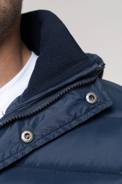 Parka acolchoada leve com capuz para homem