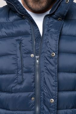 Parka acolchoada leve com capuz para homem