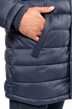 Parka acolchoada leve com capuz para homem