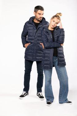 Parka acolchoada leve com capuz para homem