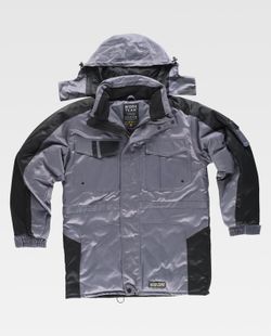 Parka Linie 9 kombiniert, gepolstert und wasserdicht Stoff Beaver Nylon Grey Black