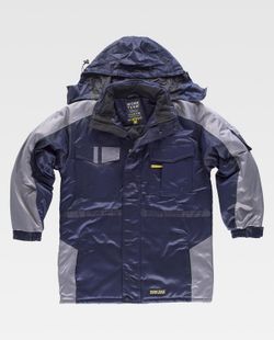 Parka Linie 9 kombiniertes, gepolstertes und wasserdichtes Gewebe Beaver Nylon Navy Grey