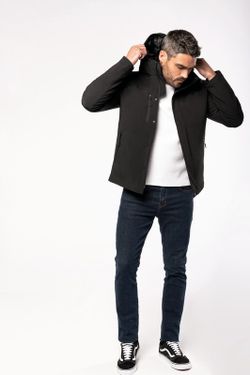 Parka da uomo imbottito con cappuccio Softshell