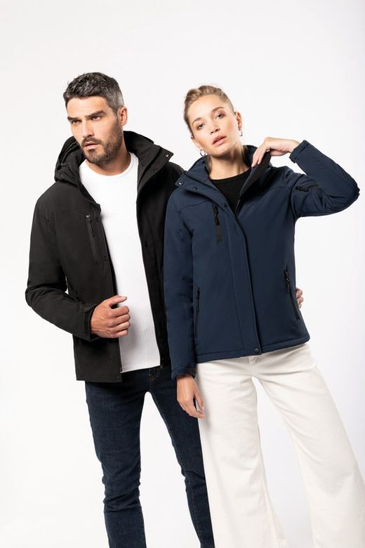Parka acolchoada com capuz para mulher