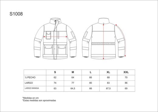 Gesteppter Parka aus Oxford-Stoff, Reißverschluss, Navy mit mehreren Taschen