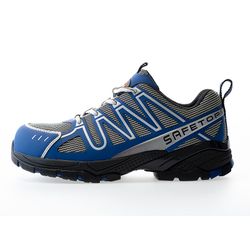 PERLIO Blue, zapato S1P azul de microfibra metal free