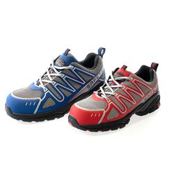 PERLIO Blue, zapato S1P azul de microfibra metal free