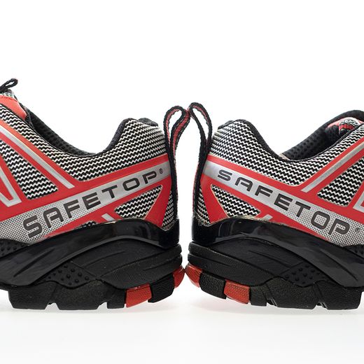 PERLIO Red, zapato S1P rojo de microfibra metal free