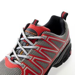 PERLIO Red, zapato S1P rojo de microfibra metal free