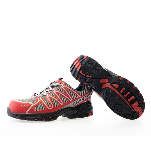 PERLIO Red, zapato S1P rojo de microfibra metal free