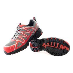 PERLIO Red, zapato S1P rojo de microfibra metal free
