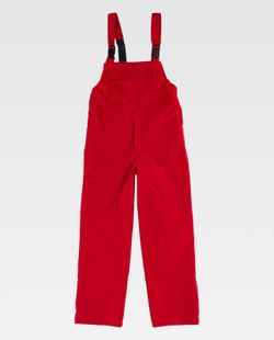 Tuta da ragazzo, schiena coperta, una borsa sul petto e due lati, cinghie elastiche rosse