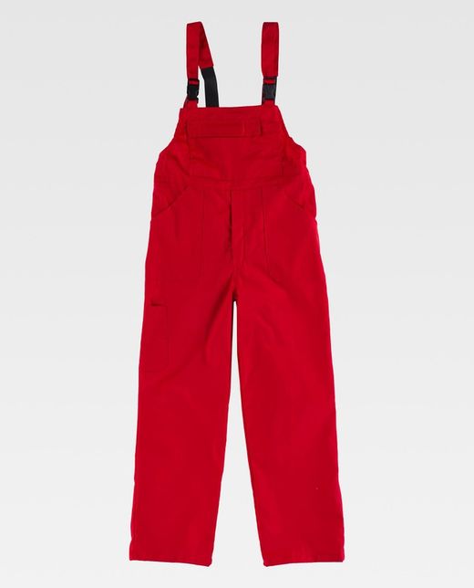 Tuta da ragazzo, schiena coperta, una borsa sul petto e due lati, cinghie elastiche rosse