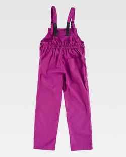 Tuta da ragazzo, schiena coperta, una borsa sul petto e due lati, cinturini elastici fucsia rosa