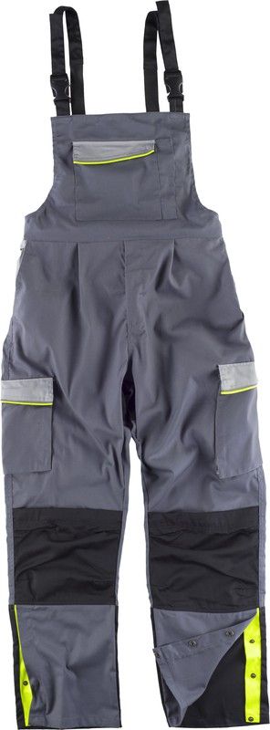 Bib line 5 combined in 3 colors with reflective piping Dark Gray Light Gray Black