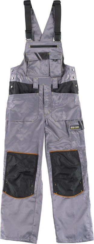 Bib line 9 combined with knee pads Beaver Nylon Gray Black fabric
