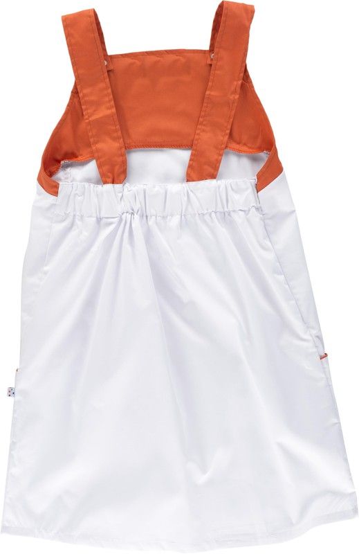 Zweifarbige Schürze mit Verschluss Weiß Orange