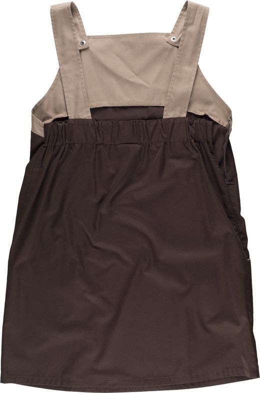 Zweifarbige Schürze mit Verschluss Brown Beige