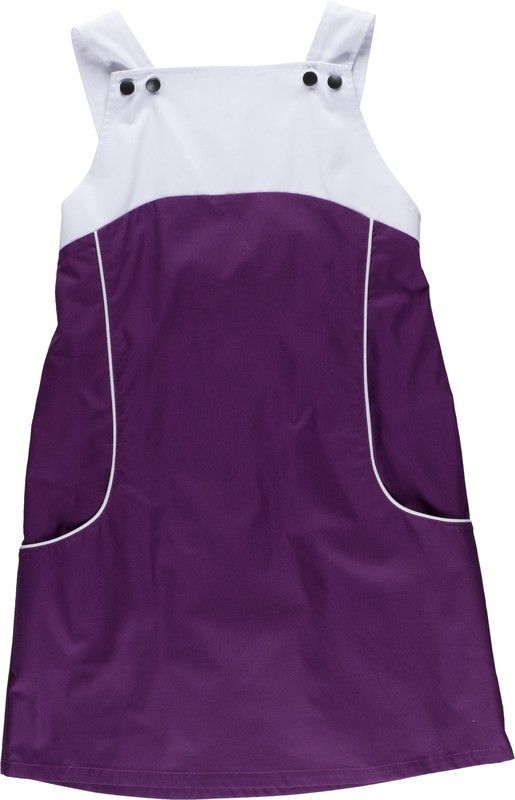 Two-tone pinafore with hook and loop closure Purple White