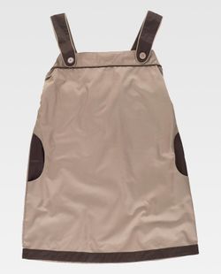 Zweifarbige Schürze mit Hosenträgern Beige Brown