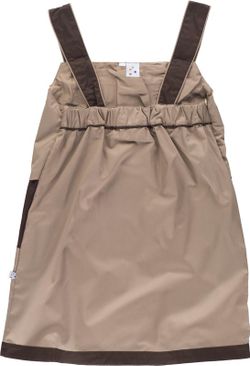 Zweifarbige Schürze mit Hosenträgern Beige Brown