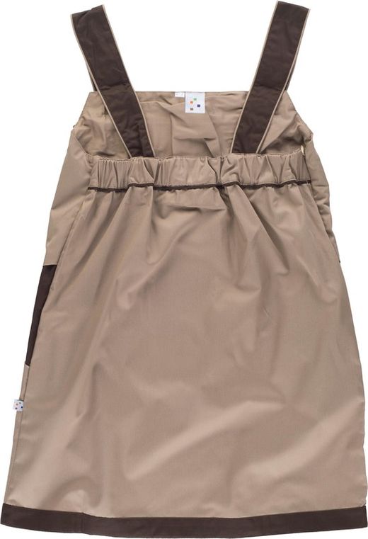 Zweifarbige Schürze mit Hosenträgern Beige Brown