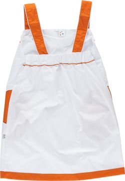Zweifarbige Schürze mit Hosenträgern Weiß Orange