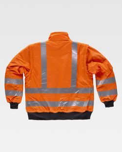 Piloto alta visibilidad con cintas reflectantes Mangas desmontables EN471 Naranja