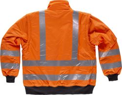 Piloto alta visibilidad con cintas reflectantes Mangas desmontables EN471 Naranja
