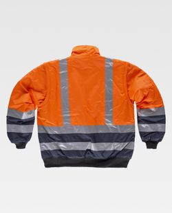 Kombiniertes Warnlicht mit reflektierenden Bändern EN471 Orange AV Navy