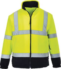 Zweifarbige Warnschutz-Fleece-Jacke