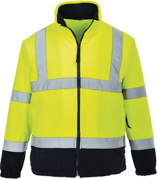 Zweifarbige Warnschutz-Fleece-Jacke